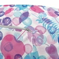 thumbnail image 3 of Blue and Pink Pouf Cover with Zipper, Summer Pattern with Leaves on Bubble Rounds in Vibrant Colors, Soft Decorative Fabric Unstuffed Case, 30" W X 17.3" L, Multicolor, by Ambesonne, 3 of 5