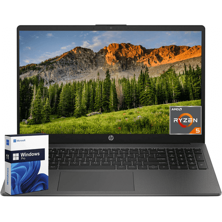 HP Essential 255 G10 15.6" FHD Laptop, AMD Ryzen 5 7530U, 16GB RAM, 512GB SSD, Bluetooth, HDMI, Wi-Fi 6, Webcam, Silver, Windows 11 Pro
