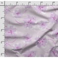 thumbnail image 2 of Soimoi Floral Print,Cotton Poplin, Sewing Fabric Sold by The Yard 42 Inch Wide,Sewing Craft Quilting/Quilt Making Fabric, Light Purple, 2 of 5