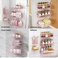 thumbnail image 5 of Estante organizador de ducha (paquete de 5), cesta adhesiva de pared para baño, soporte para champú de acero inoxidable, juego de decoración para baño femenino, color rosa, 5 of 5