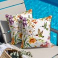 thumbnail image 4 of Retro Throw Pillow Cover Colorful Floral Hummingbird Spring Scenery Pastoral Cotton Linen Cushion Cover Throw Pillow Case with Invisible Zipper for Couch Sofa Bed Chair Car 20x20 Inch, 4 of 14