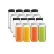 JoyJolt Glass Juice Bottles, Glass Bottles with Lids, Glasses for Juice, Set of 16 Juice Containers