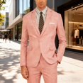 thumbnail image 6 of i.Finelong Men's Casual Blazer Business Commuter Single-Breasted Jacket Coral Pink, 6 of 8
