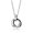 Black, variant on Triple Interlocking Rings Pendant Necklace, Black & Silver Necklace with Cubic Zirconia, Non-Tarnish Unisex Jewelry for Daily Wear & Gifting
