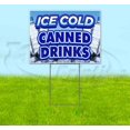 thumbnail image 1 of Ice Cold Canned Drinks (18" x 24") Yard Sign, Includes Metal Step Stake, 1 of 6