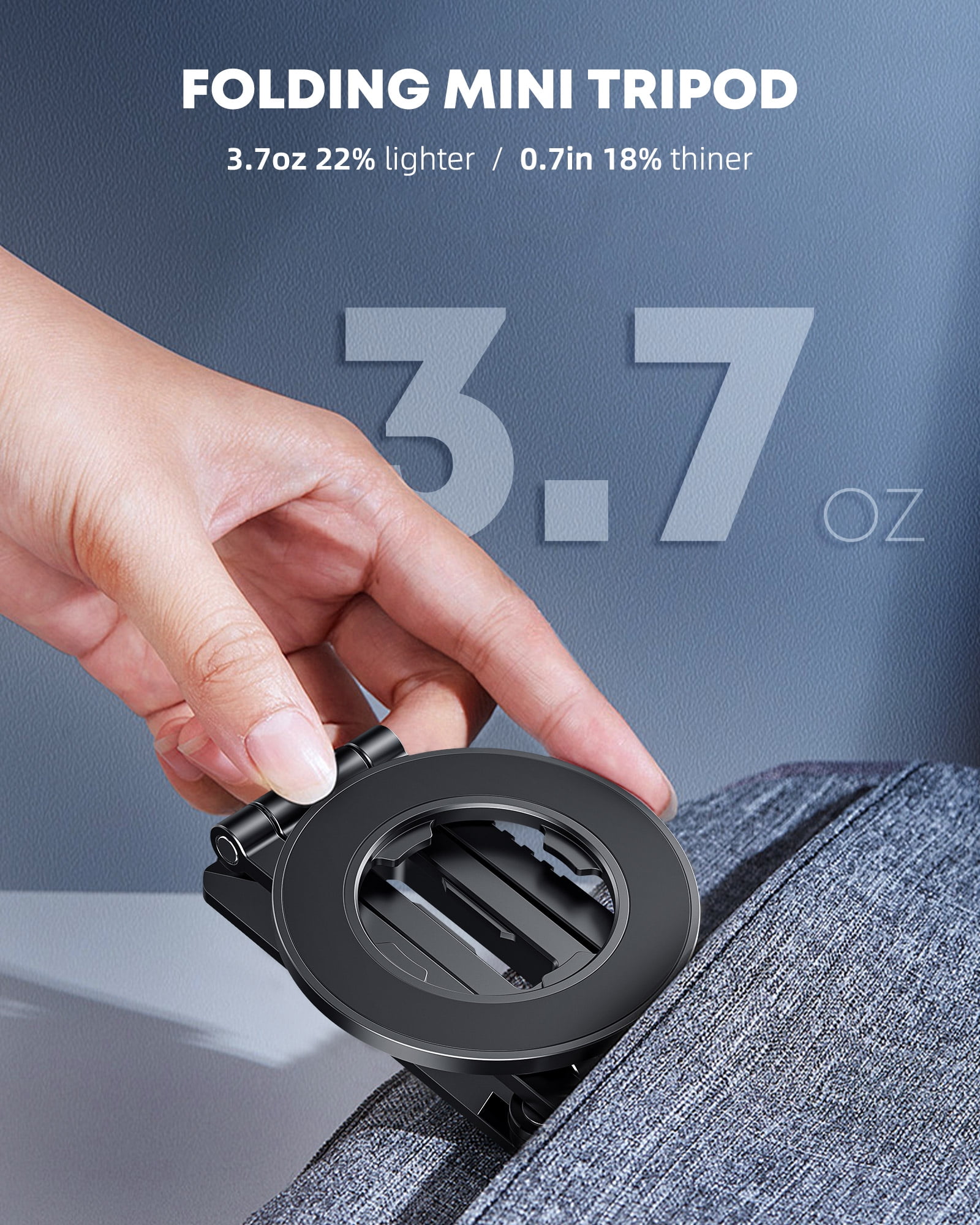 CAMOLO Magnetic Pocket Phone Tripod Foldable Compatible with Magsafe iPhone 16/15/14/13/12 Plus Pro Max Series, MG03 PRO Aluminium Smartphone Mini Tripod Cell Phone Stand Magnet Quick Mount