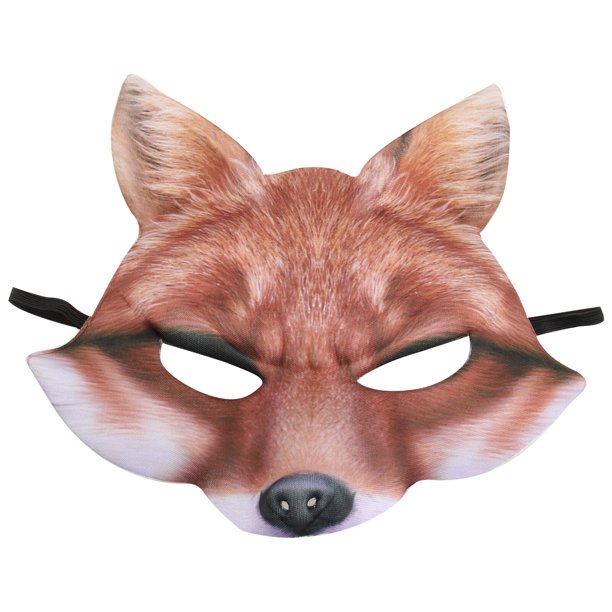 Fox media mascarilla disfraces EVA animal máscara cosplay accesorio para Halloween carnaval Masquerade (amarillo)