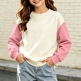 thumbnail image 3 of StSilkitty Boys Girls Long Sleeve Sweatshirts Color Block Crewneck Pullover Tops Fall Winter Warm Clothes Size 2-12, 3 of 9