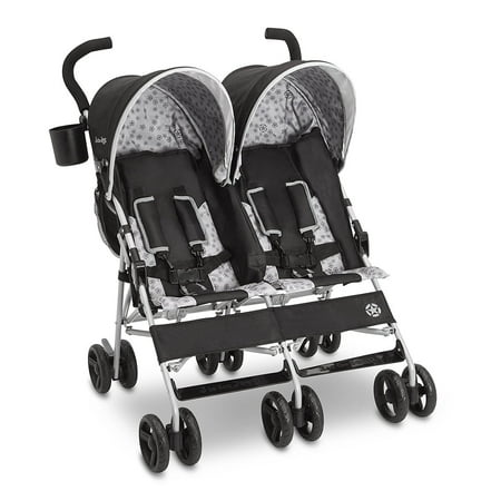 Delta Children J is for Jeep Brand Scout Infant Double Stroller, Charcoal