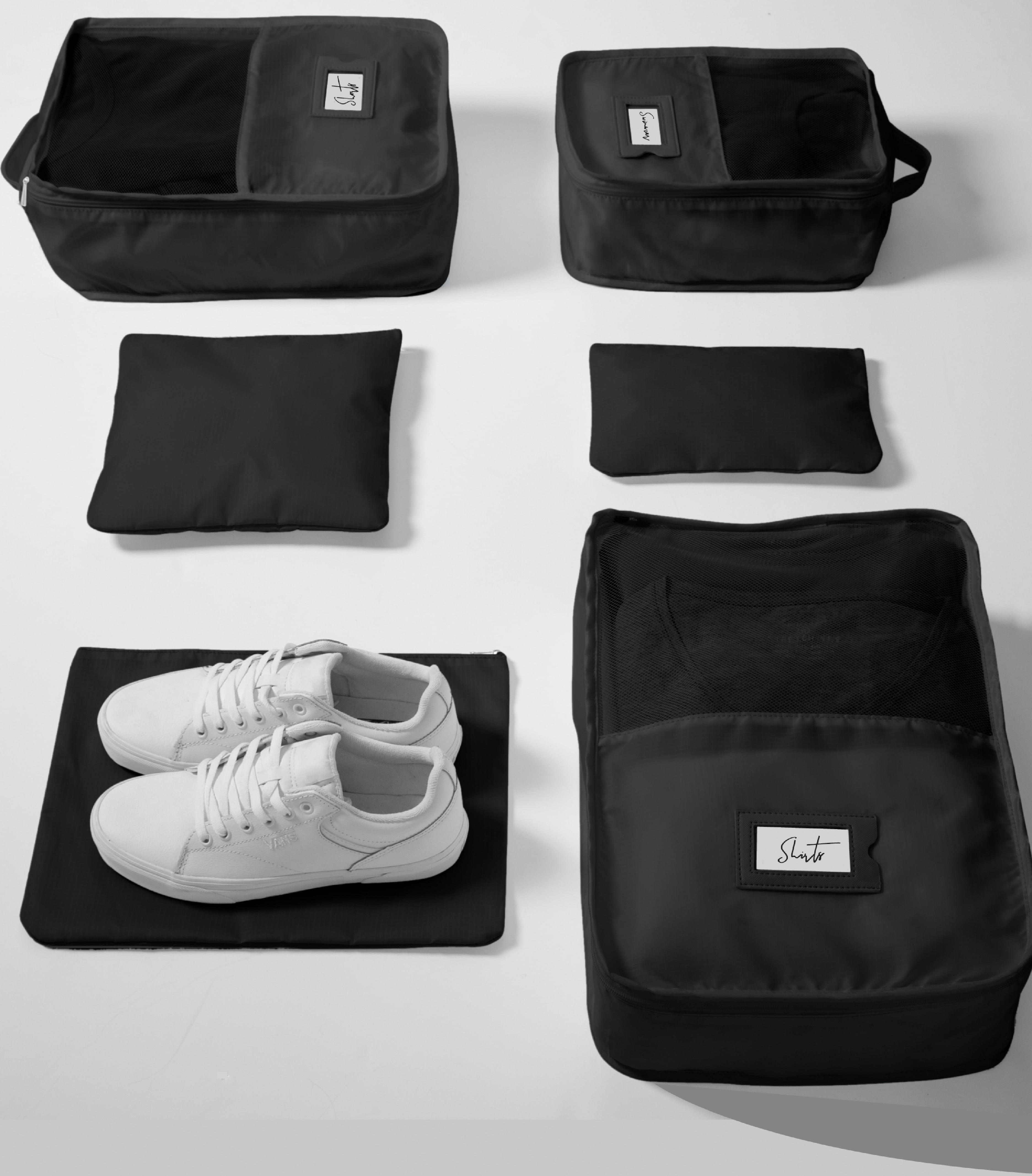 Ruby + Cash 6 Piece Deluxe Packing Cube Set in Black