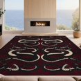 thumbnail image 2 of Design&I 8'x10' Washable Area Rug Snake Coiled Round Reptile Spotted Scale Gothic Print Serpent for Dining Room, Large Office, Lounge, Snag-Free, 2 of 7