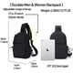 thumbnail image 5 of Mochila bandolera pequeña negra tipo bandolera para hombre y mujer, ligera, con una sola correa, para senderismo, ciclismo, viajes, puerto de carga USB, nailon, 5 of 8