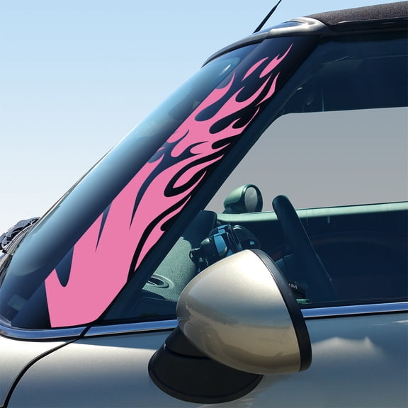 Flames Pillar Vinyl Decals for 2nd Gen MINI Cooper R55 R56 R57 - Set of 2 - Choose Color - [PINK]