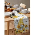thumbnail image 3 of Gnomes Burlap Cotton Table Runner 13x36 Inches Short, Vintage Yellow Sunflower Summer Bee Grey Plaid Farmhouse Table Runners, Outdoor Dining Tablecloths Decor for Baby Shower/Party/Wedding, 3 of 6