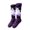 Purple, variant on Halloween Skulls Pumpkin 1 Pair Novelty Color Block Socks Stockings Athletic Stocking for Women Men Gifts Black