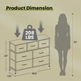 thumbnail image 7 of LEDREM 7 Drawer Dresser, Steel Frame Storage Cabinet, Anti-Slip Adjustable Feet Tower Storage Fabric Dresser, Nightstand for Hallway, Closet, Bedroom and Living Room, Rustic Brown, 7 of 7