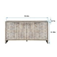 thumbnail image 7 of Accent Cabinet 4 Door Wooden Sideboard Buffet Server Storage. Natural Wood Wash, Art Style, Dining Room Office, 7 of 7