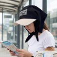 thumbnail image 5 of Byfri Integrated Scarf Baseball Cap Sun Protection Visor Hat for Women Summer Beach Wear One Size, 5 of 7