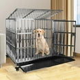 thumbnail image 2 of Confote Stackable Heavy Duty Dog Cage Pet Stainless Steel Crate for Small Dogs with Tray in-Door Foldable, Portable for Animal Out-Door Travel,42", 2 of 9
