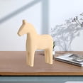 thumbnail image 3 of Elodie Fityle Small Wooden Horse Statue Figurines for Office Desktop Coffee Table Cream, 3 of 8