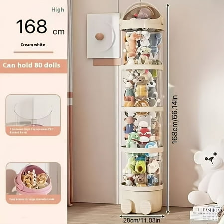 Four Layer Transparent Large Capacity Plastic Cylindrical Storage Bucket, Plush Doll Zoo Home, Bidding Farewell To Wandering Dolls, Plush Toy Wanderer Terminator, Suitable For Home Decoration