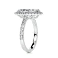 thumbnail image 2 of Edge Jewel Wedding Moissanite Ring - 2.4 Ct VVS1 Pear Cut Solitaire Moissanite Ring for Her - 14K White Gold Plated Ring for Her - Halo Engagement Ring for Her - Eternity Wedding Band for Women's, 2 of 3