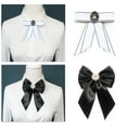 thumbnail image 5 of TIERPOP Women Vintage Elegant Pre-Tied Neck Tie Brooch Imitation Pearl Jewelry Collar Ribbon Bow Tie Corsage, 5 of 18