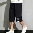 thumbnail image 4 of DayScoop Mens Pants Summer Trousers Big & Tall Fashion Casual Solid Color Elastic Waistband Drawstring Drying Capri Pants Plus Size, 4 of 6