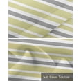 thumbnail image 6 of Faux Linen Valances for Windows Yellow Gray White Stripe Curtains Valance Light Filtering Rod Pocket Small Window Treatment for Kitchen Living Room Bedroom 42x12In, 6 of 6