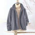 thumbnail image 2 of jtjvou Women's Fashion Winter Coats Fleece Faux Fur Shearling Oversized Trendy Jackets Warm Outerwear Clothing Gray XXL, 2 of 6