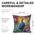 thumbnail image 2 of Peacock flowers Linen toss pillowcase decoration pillowcase gifting preferred 24x24 inch cushion cover 2 sets sofa pillowcase sofa bedroom living room car, 2 of 8