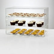 Three Shelf Acrylic / Plastic Display Case: 13" Wide x 10" Deep x 12" High: Donuts, Bagels, Pastry: Cafe, Hotel, Counter: