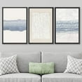 thumbnail image 2 of IDEA4WALL Framed Canvas Print Wall Art Set of 3 Blue White Grunge Geometric Pattern Abstract Shapes Cozy Neutral Modern Art Decorative Contemporary Minimal for Rooms - 24"x36"x3 Black, 2 of 5