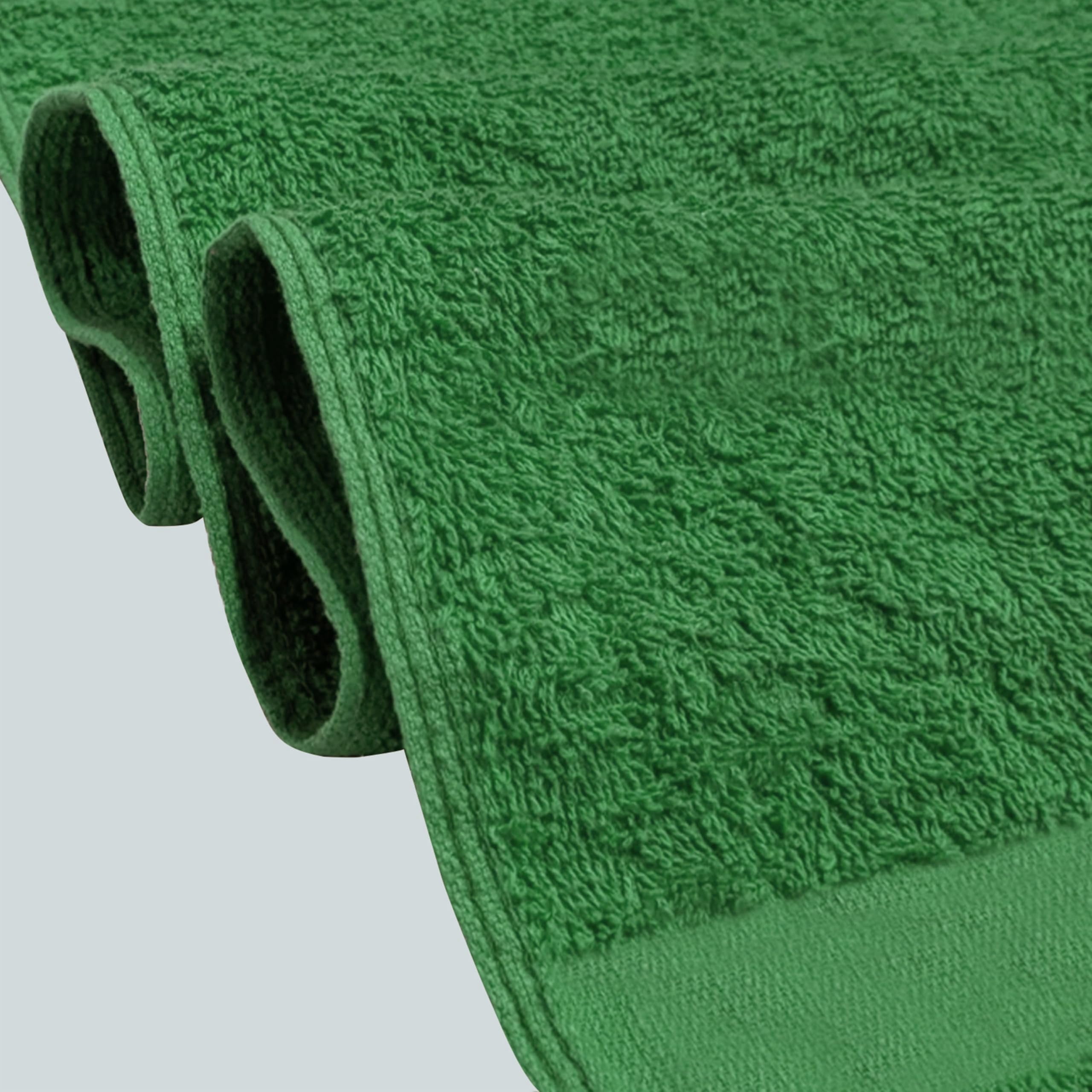 SupremePlus Premium Absorbent 16" x 27" 100% Ring Spun Cotton Hand Towels, Green 12 Count