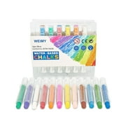 Angle View: WEIMY Dustless Pushable School Chalk Non-Toxic Colored Chalk 1.0mm Tip Art Tool for Chalkboard Blackboard Kids Children Drawing Writing, 12 Pack (12colorful) multicolored-12colorful