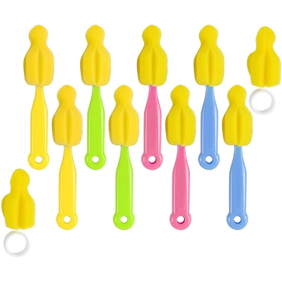 Milk Bottle Nipple Brushes, Set of 10, Easy and Effective Cleaning for Bottles and Accessories