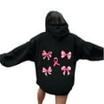 thumbnail image 5 of Fznquz Fashion Womens Blouses Plus Size Trendy Breast Cancer Black Hoodies Drawstring Graphic 2025 Woman Shirts, 5 of 5