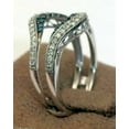 thumbnail image 3 of Hitanshu Jewels 2Ct Blue CZ Wedding Enhancer Wrap Ring Women's 14K White Gold Finish, 3 of 6