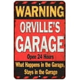 thumbnail image 1 of ORVILLE'S Garage Warning Man Cave Wall Décor 8x8 x 12 Matte Finish Metal 108120030433, 1 of 1