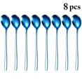 thumbnail image 2 of 8 Pcs Cuillères en Acier Inoxydable Manche Long Cuillères à Dîner Mode Simple Cuillères à Riz, 2 of 9