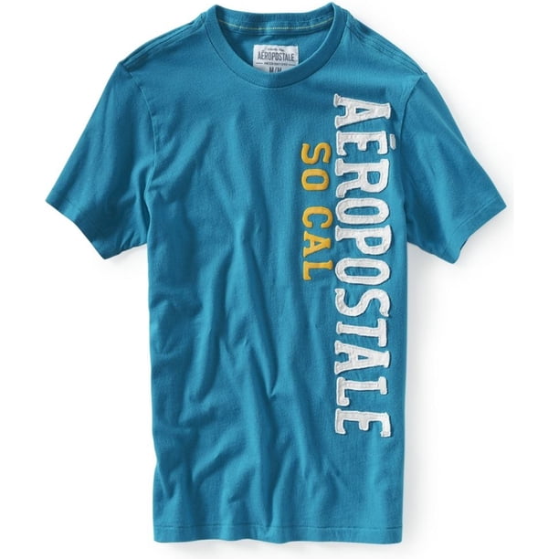 Aeropostale So Cal Camiseta gráfica para hombre, azul, pequeña