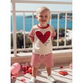 thumbnail image 6 of Miaouyo Toddler Baby Boys Valentines Outfit 3 6 12 18 24 Months 2T 3T 4T 5T Short Sleeve Heart Printed Tops with Striped Shorts 2Pcs Clothing Set, 6 of 9