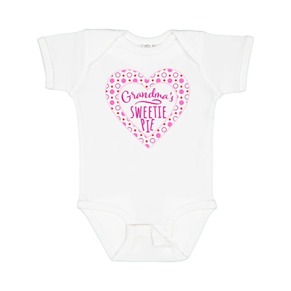 Inktastic Grandma's Sweetie Pie with Pink Hearts Boys or Girls Baby Bodysuit