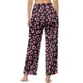 thumbnail image 3 of Psesaysky Pink Cheetah Print Wide Leg Pants Woman Trendy Stretchy Yoga Pants Women Drawstring Business Casual Slacks Trousers Fall Outfits, Size L, 3 of 7