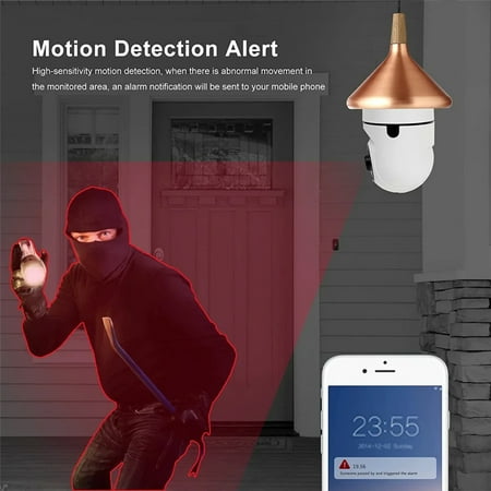 

LCNCAN Enhanced Ultimate Full HD 1080P Wireless IP Camera with Superior Night Vision PTZ Function and Advanced Security Features for Remote Monitoring - 2 in 1 Unique Bulb Lamp Design