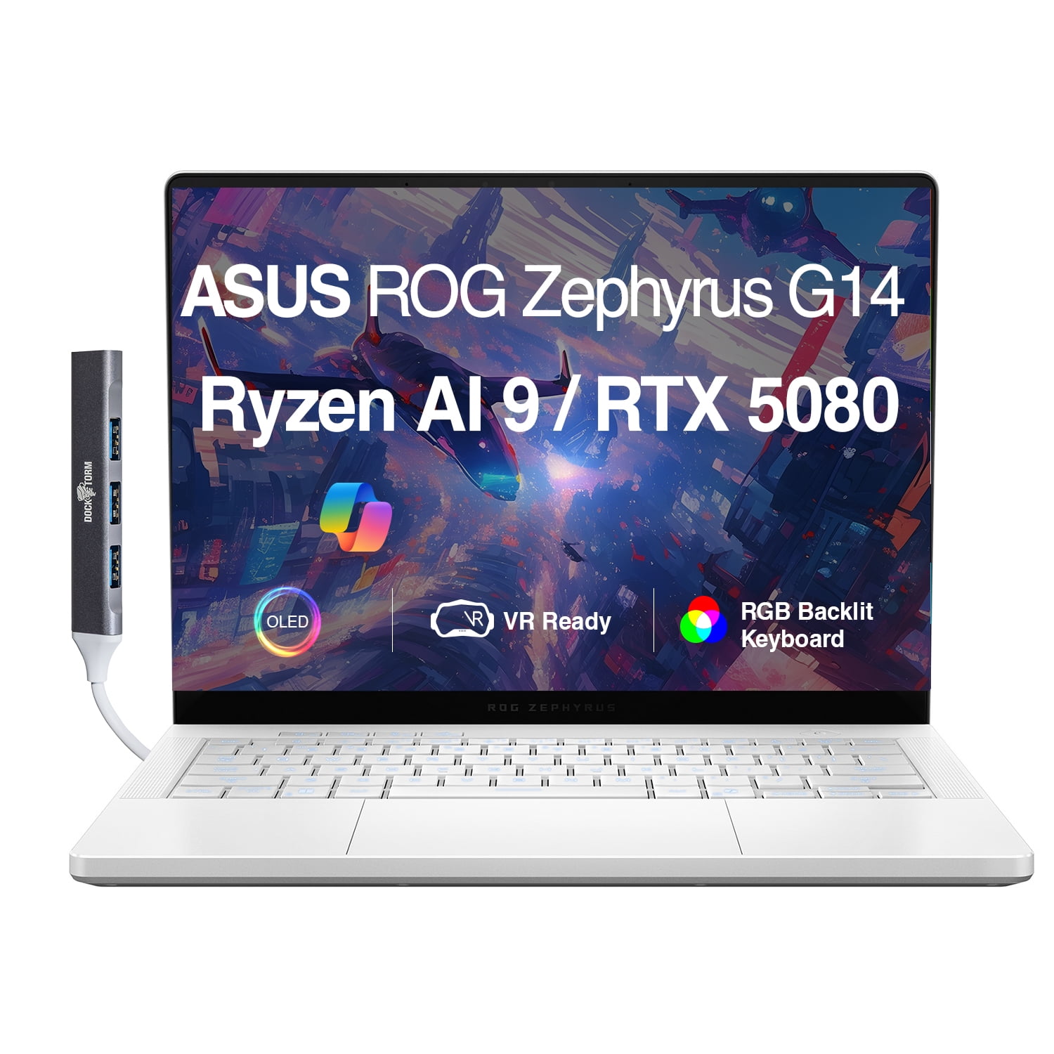 ASUS ROG Zephyrus G14 14in Ryzen AI 9 HX 370 RTX 5080 32GB 4TB Win11P w/DKZ Hub