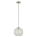 thumbnail image 3 of Livex Lighting 40440-91 Cassandra - One Light Mini Pendant, Brushed Nickel Finish with Clear Crystal, 3 of 4
