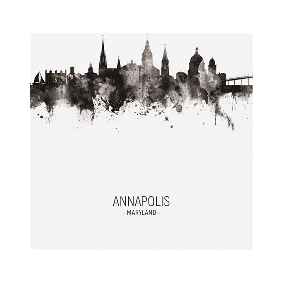 Trademark Fine Art 'Annapolis Maryland Skyline Portrait II' Canvas Art by Michael Tompsett