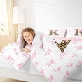 thumbnail image 3 of Erosebridal Ribbon Princess Bowknot 7-Piece Bedding Comforter Set,First Letter K King Bedding Sets For Leopard Girl,Reversible, 3 of 7
