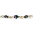 thumbnail image 3 of Gem Stone King 925 Silver and 10K Yellow Gold Green Mystic Topaz and Lab Grown Diamond Bracelet for Women | 2.26 Cttw | Gemstone November Birthstone | Oval 7X5MM | Fully Adjustable 9", 3 of 5